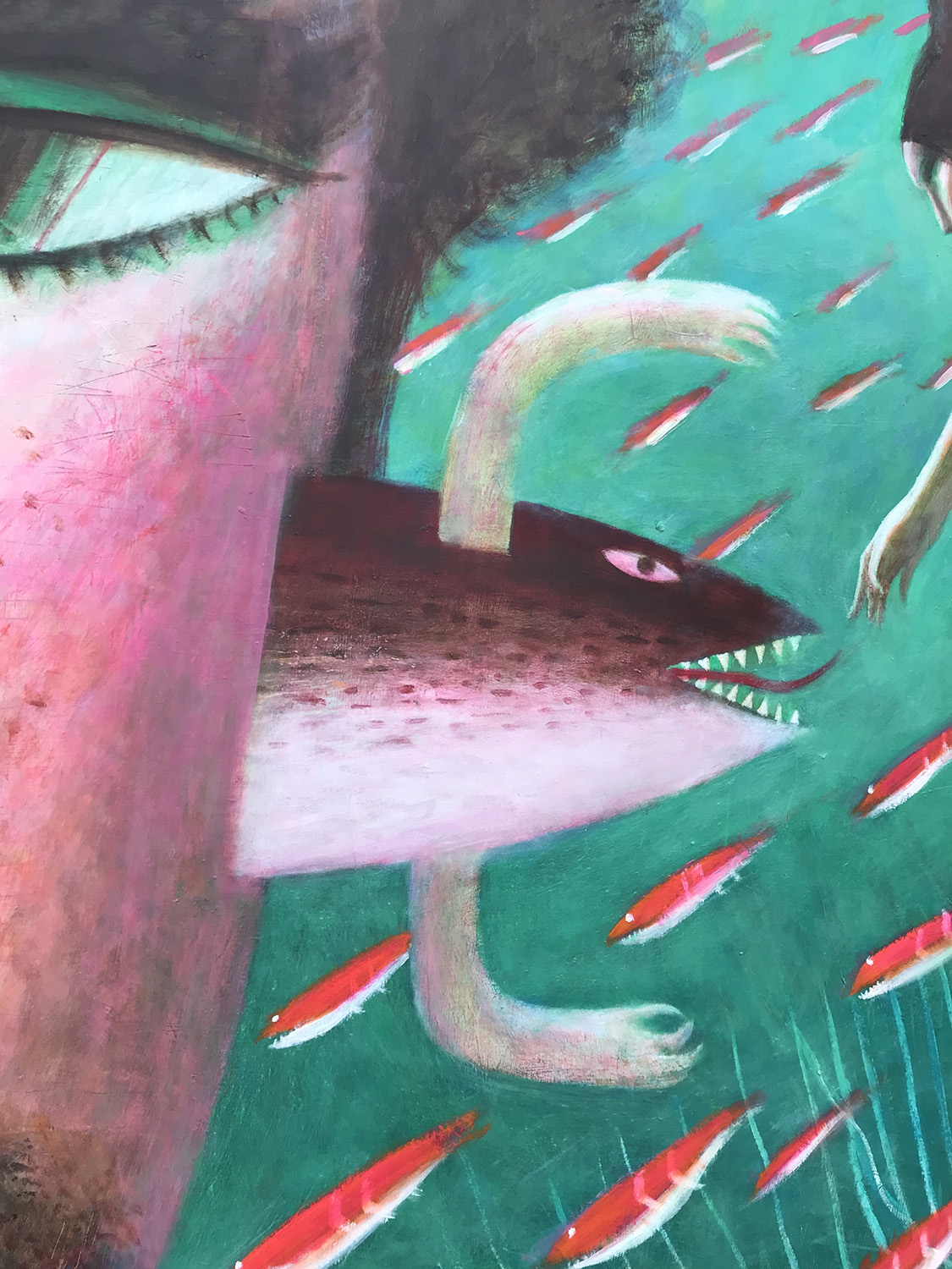 佐々木豊《泳ぐ人》（部分）画像