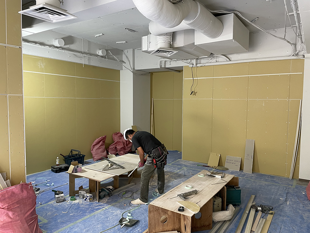 日本橋本町のギャラリーの工事の模様