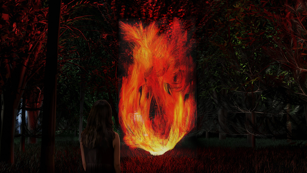 チームラボ《憑依する炎》画像