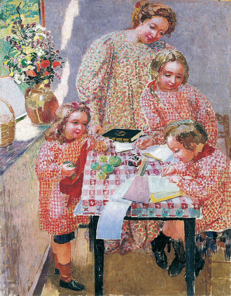 モーリス・ドニ《休暇中の宿題》画像