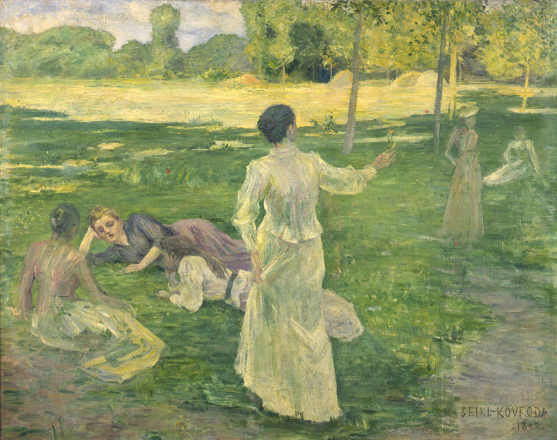 黒田清輝《夏（野遊び）》画像