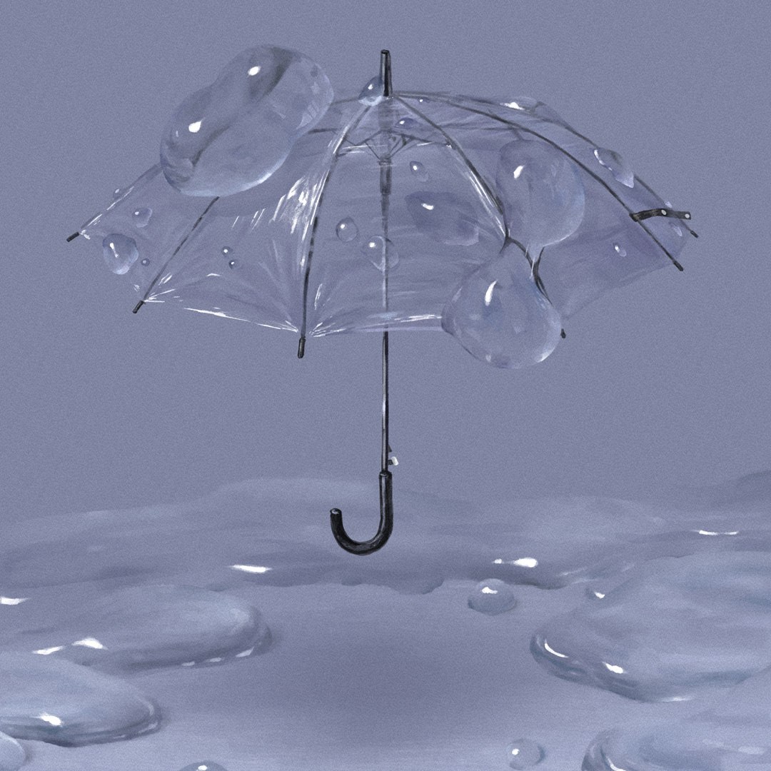 白《大粒の雨》 2021年　デジタル（CLIP STUDIO PAINT）