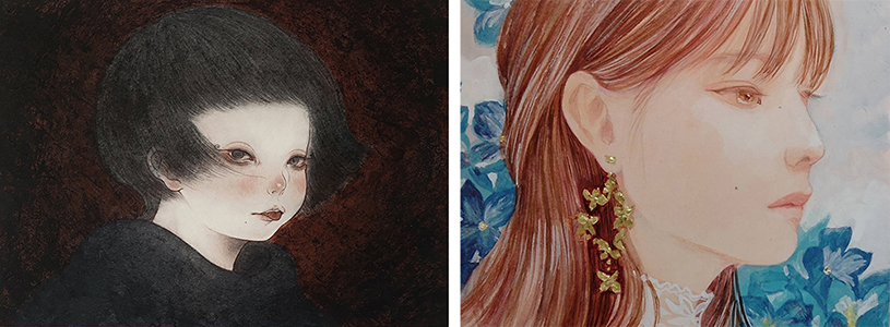 青木香織《べ。》、井上知美《紫陽花》画像