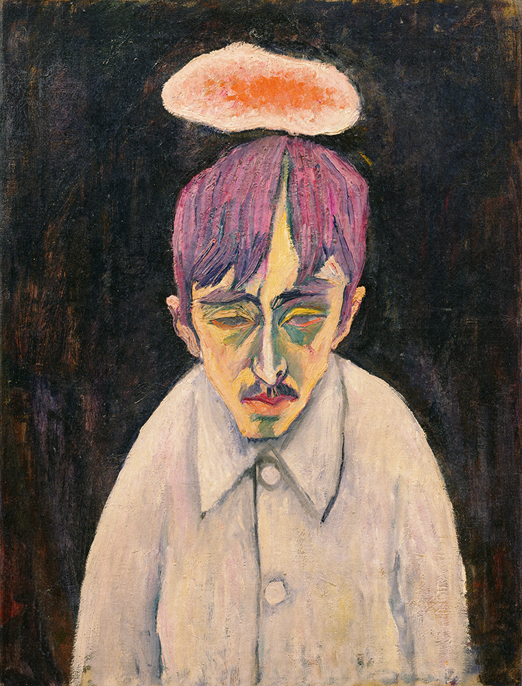 萬鉄五郎《雲のある自画像》画像