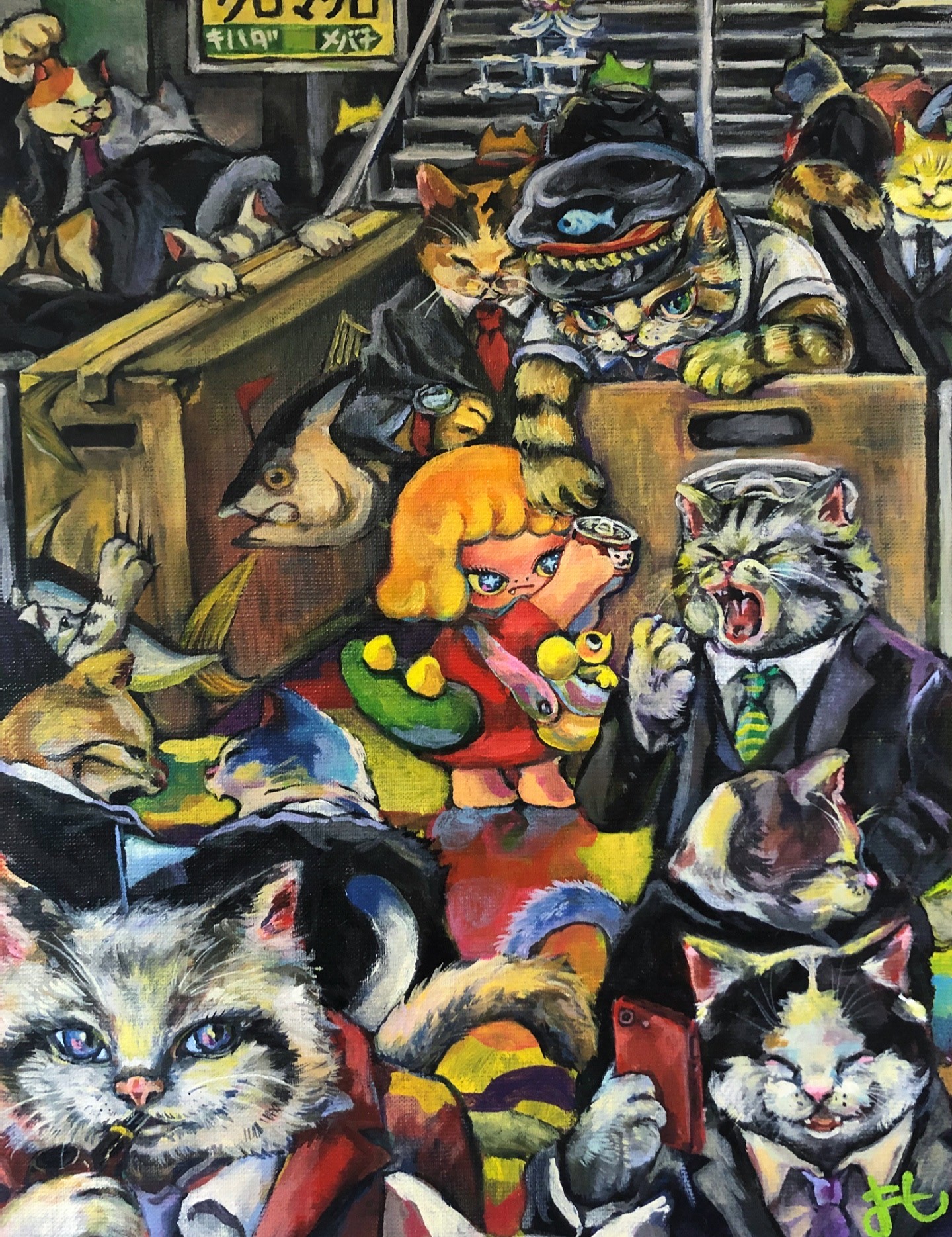 《せわしないけどワクワクする駅》油彩/キャンバス　41.0×31.8cm