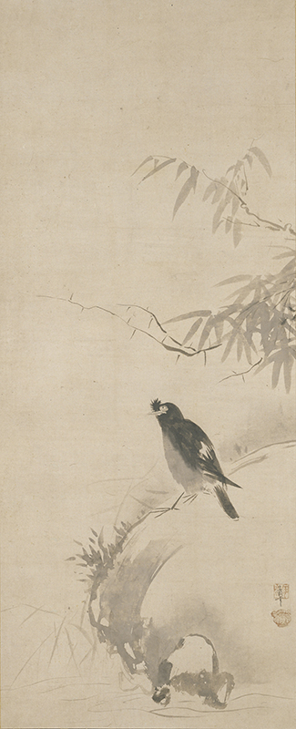 如水宗淵《叭々鳥・鶺鴒図》2幅　 室町時代・15世紀　紙本墨画 東京国立博物館蔵
