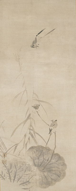 如水宗淵《叭々鳥・鶺鴒図》2幅　 室町時代・15世紀　紙本墨画 東京国立博物館蔵