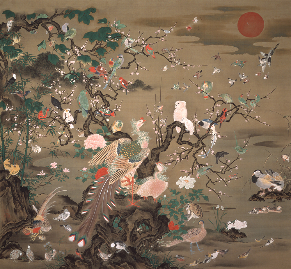 狩野栄信《百鳥図》　江戸時代後期　永青文庫蔵
