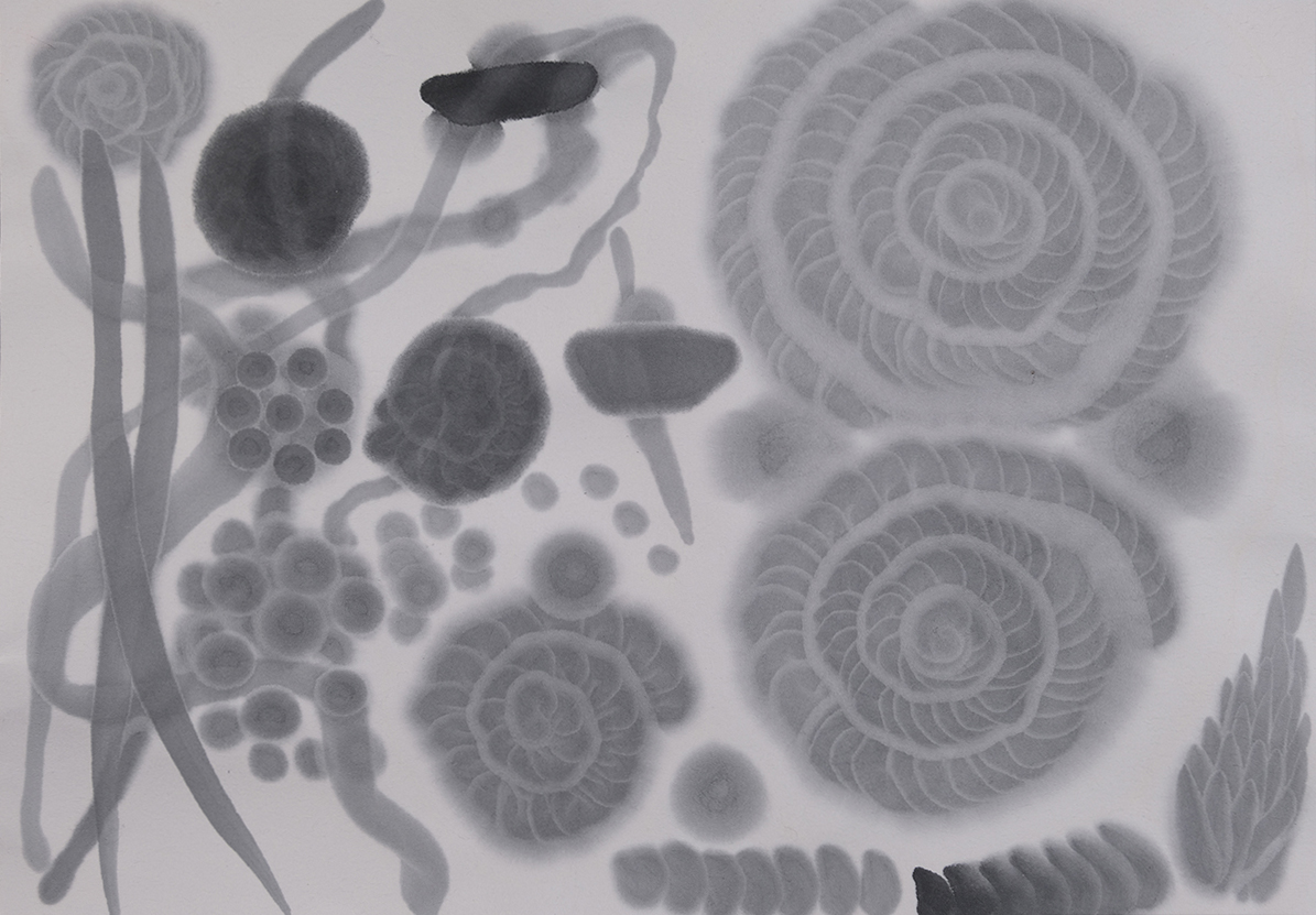 水墨用竹和紙「深古墨」試墨