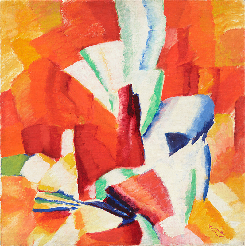 フランティセック・クプカ《赤い背景のエチュード》1919 年頃 石橋財団アーティゾン美術館【新収蔵作品】