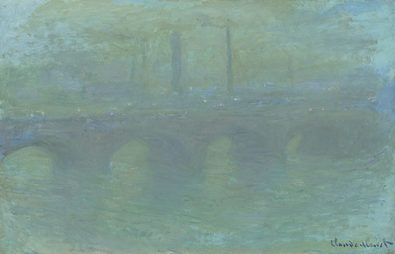 《ウォータールー橋、ロンドン、夕暮れ》1904年 油彩、カンヴァス 65.7×101.6cm ワシントン・ナショナル・ギャラリー © National Gallery of Art, Washington, Collection of Mr. and Mrs. Paul Mellon. 1983.1.27