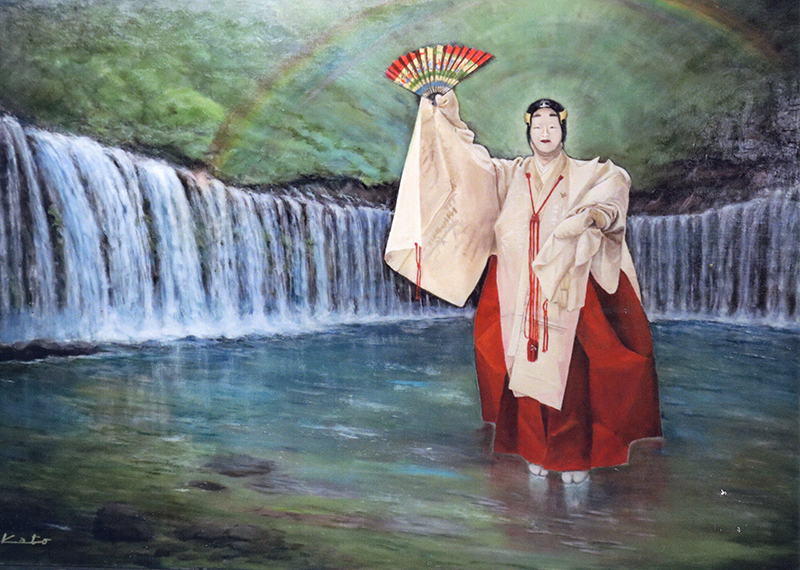 加藤増男《白糸の滝に舞う(軽井沢)》