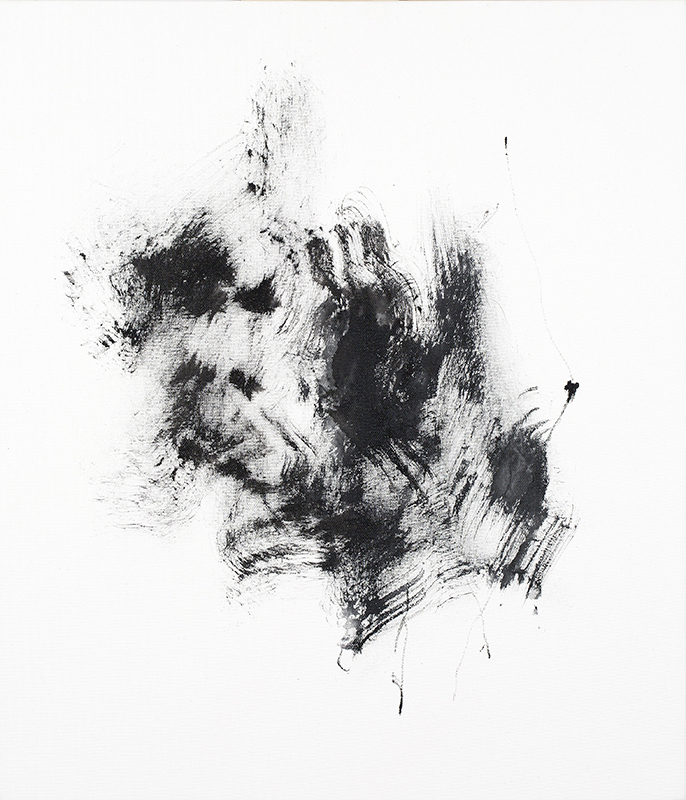 第1会期最優秀賞 山田しおり《Shapless line #2》 墨/キャンバス