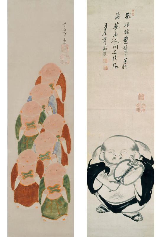 伊藤若冲《伏見人形図》《布袋図》画像