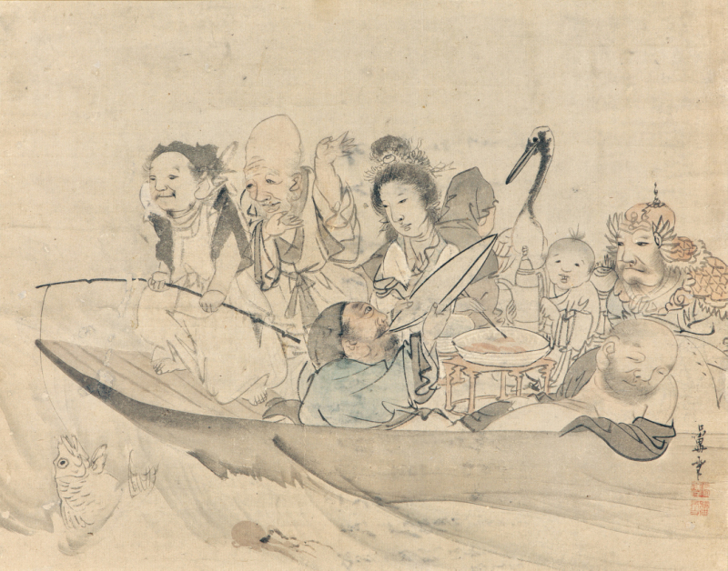 長沢芦雪《七福神図》画像
