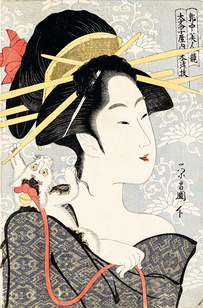 鳥高斎栄昌《郭中美人競　大文字屋内本津枝》画像