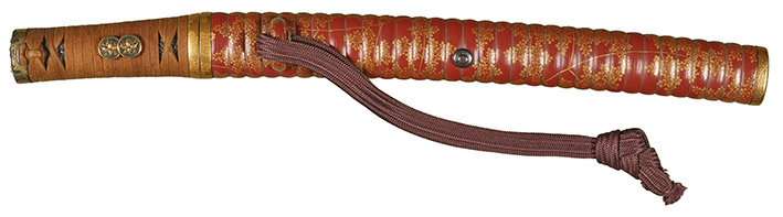 （刀装） 刻鞘変り塗忍ぶ草蒔絵合口腰刀