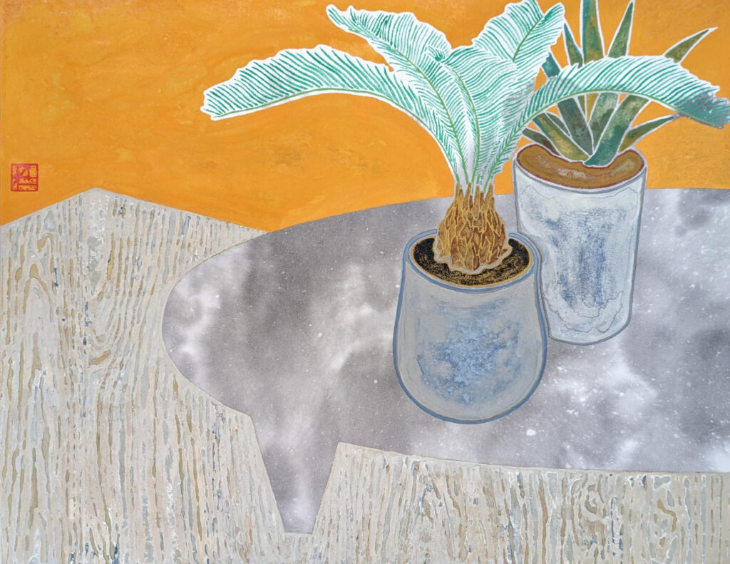 平片仁也《卓上の植物》画像