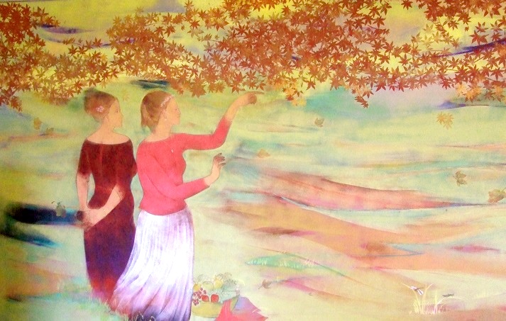 田村能里子《春秋遊々》（部分）画像