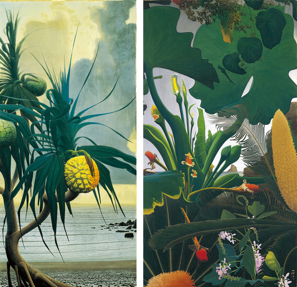 田中一村《アダンの海辺》《不喰芋と蘇鐵》画像