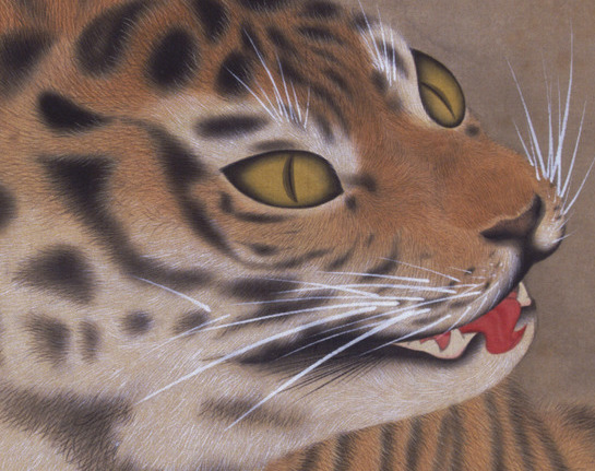 虎嘯生風図(部分)