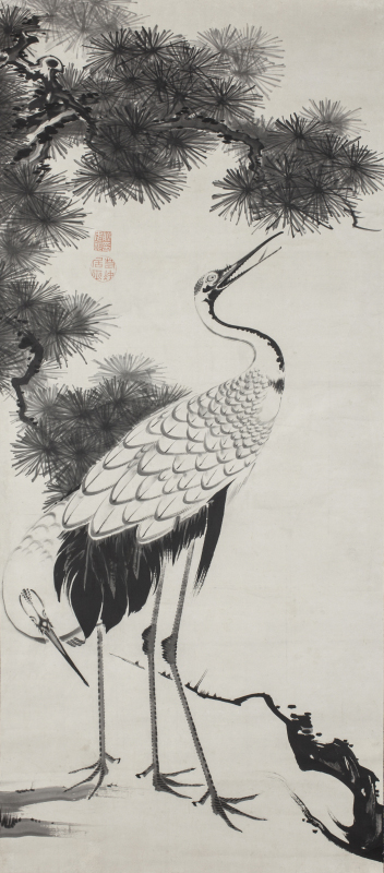 伊藤若冲《鶴図》画像