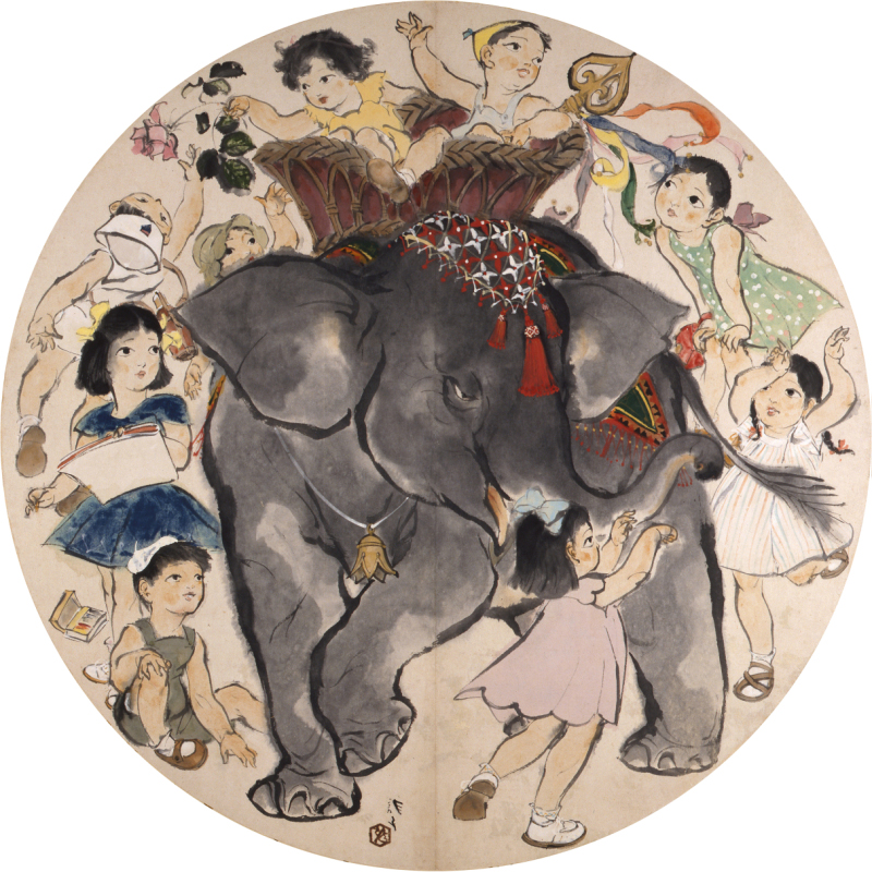 川端龍子《百子図》画像