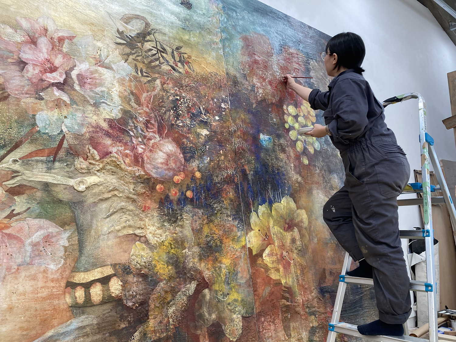 《間風景に在る》制作風景