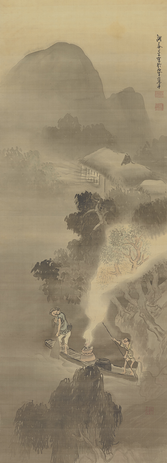 与謝蕪村《闇夜漁舟図》画像