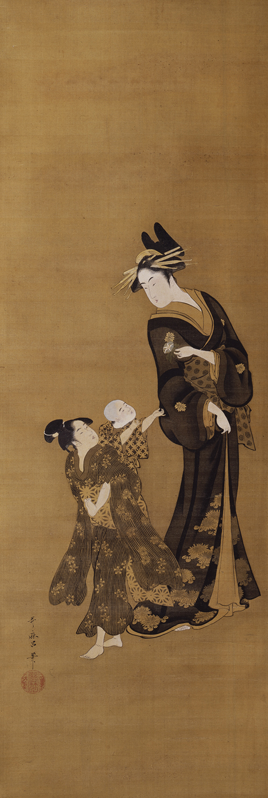 喜多川歌麿《朝顔を持つ美人図》画像