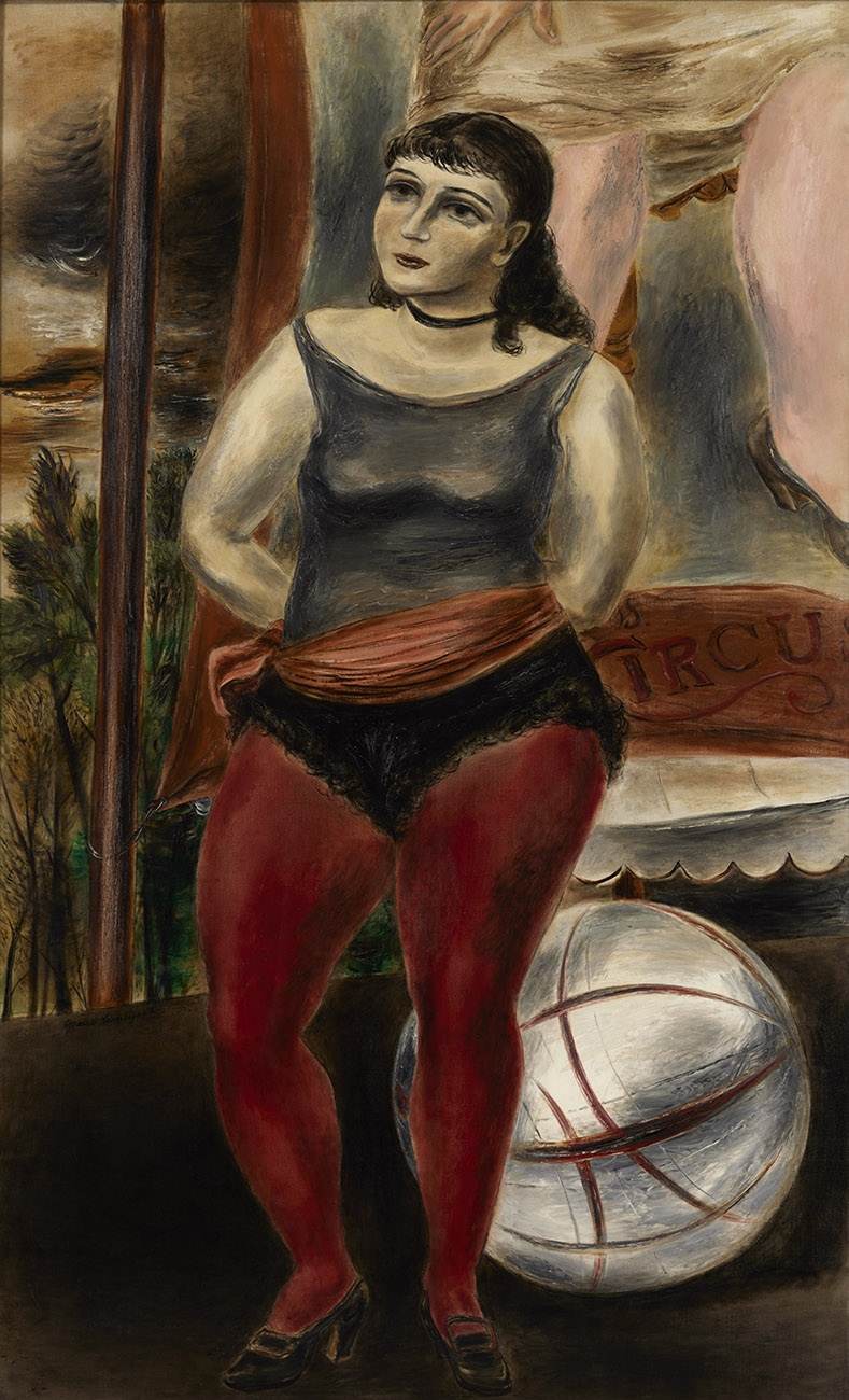 国吉康雄《サーカスの女玉乗り》画像