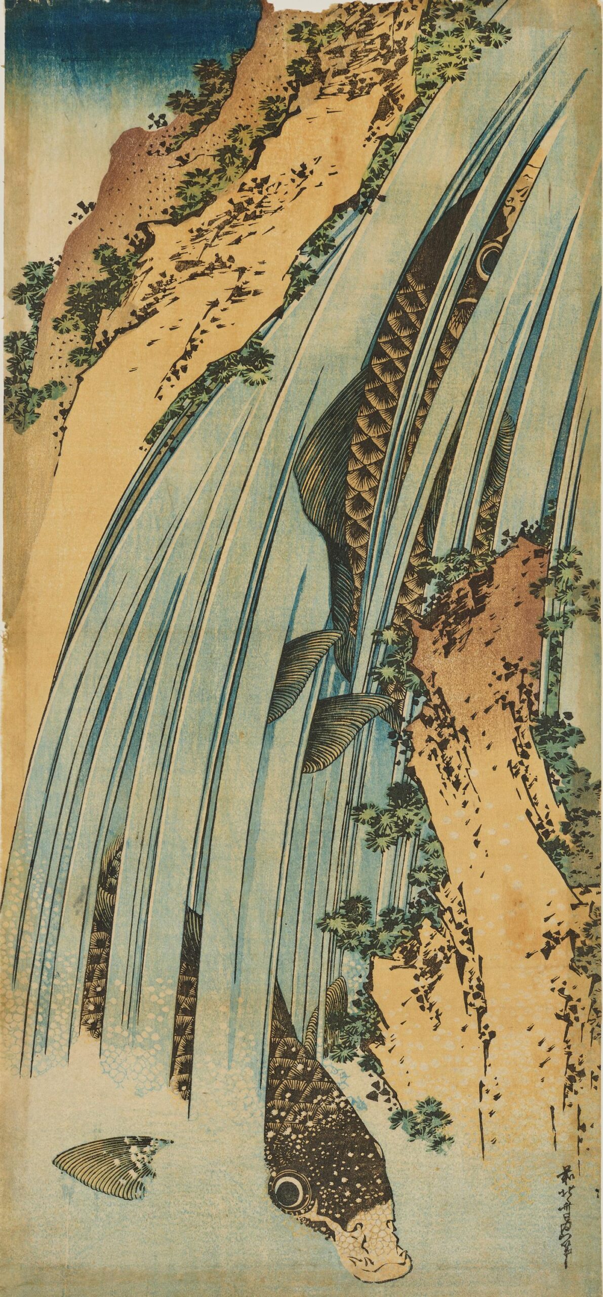 葛飾北斎《鯉の滝登り》