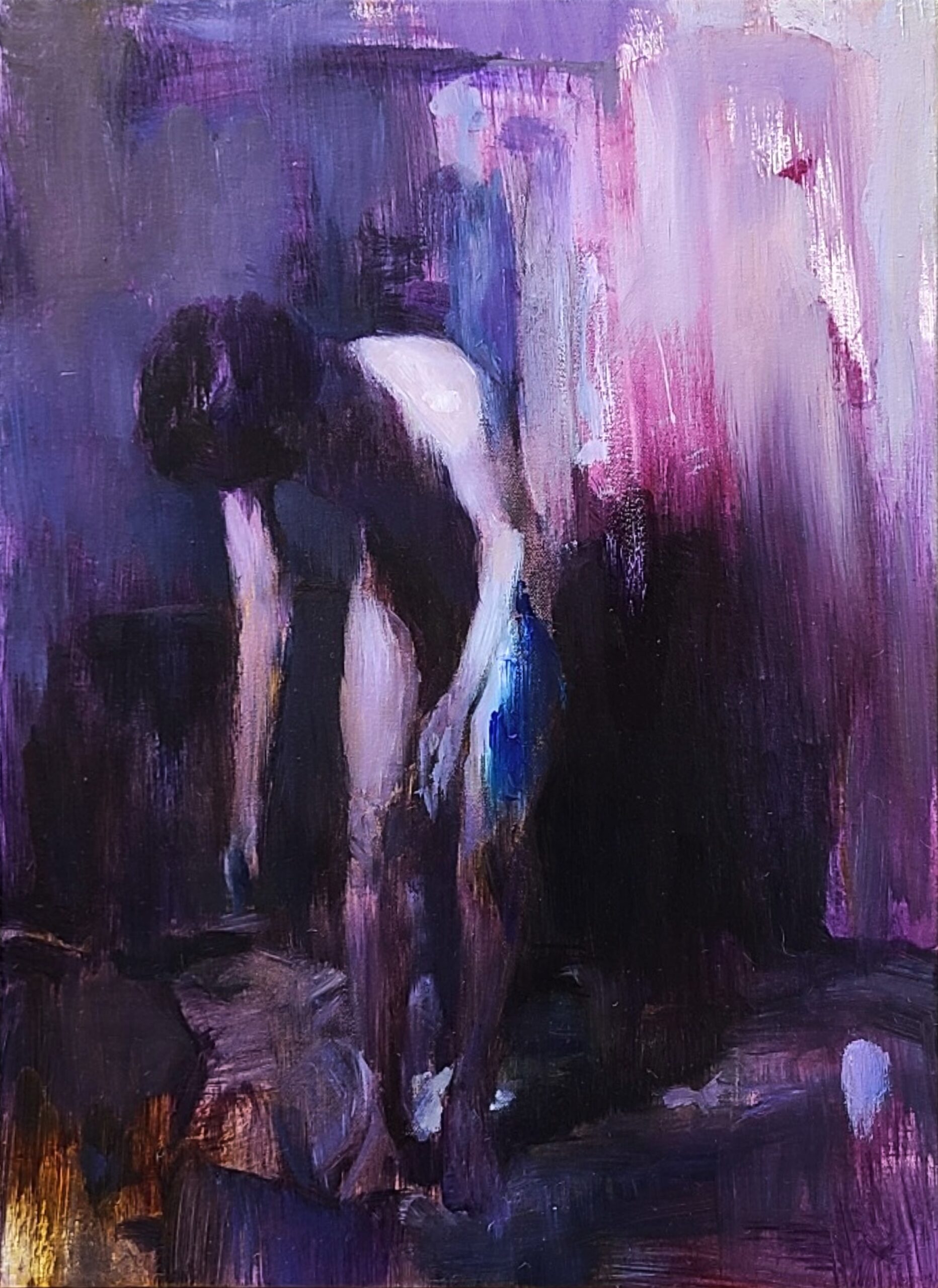 出展作品《depersonalizationⅠ》2024年　油彩/キャンバス、パネル　45.5×38.0cm