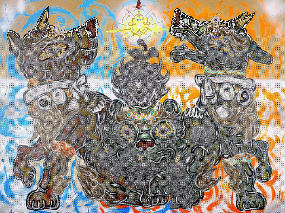 《雪の日、エゾオオカミのスピリット達の呼びかけにたくさんの仲間たちがやって来たよ》画像