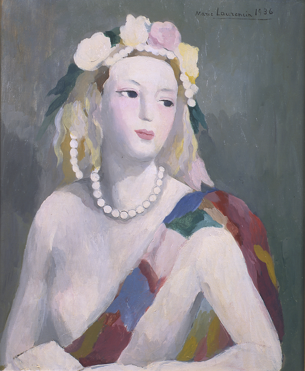 マリー・ローランサン《真珠で装うエヴァリン》画像