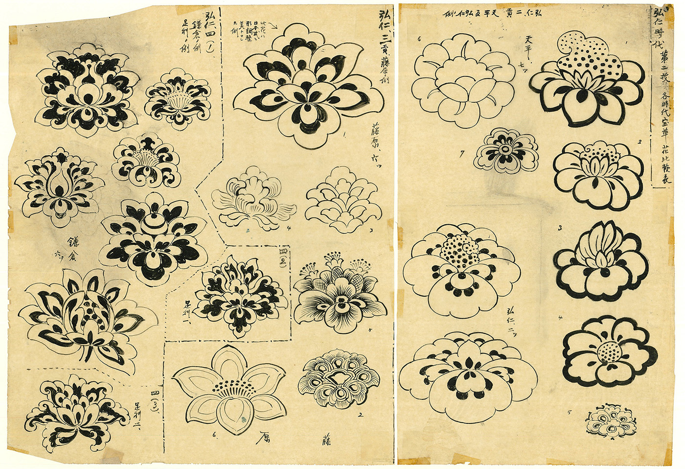 小場恒吉《小場恒吉「日本文様史」図版資料》より「宝相華」