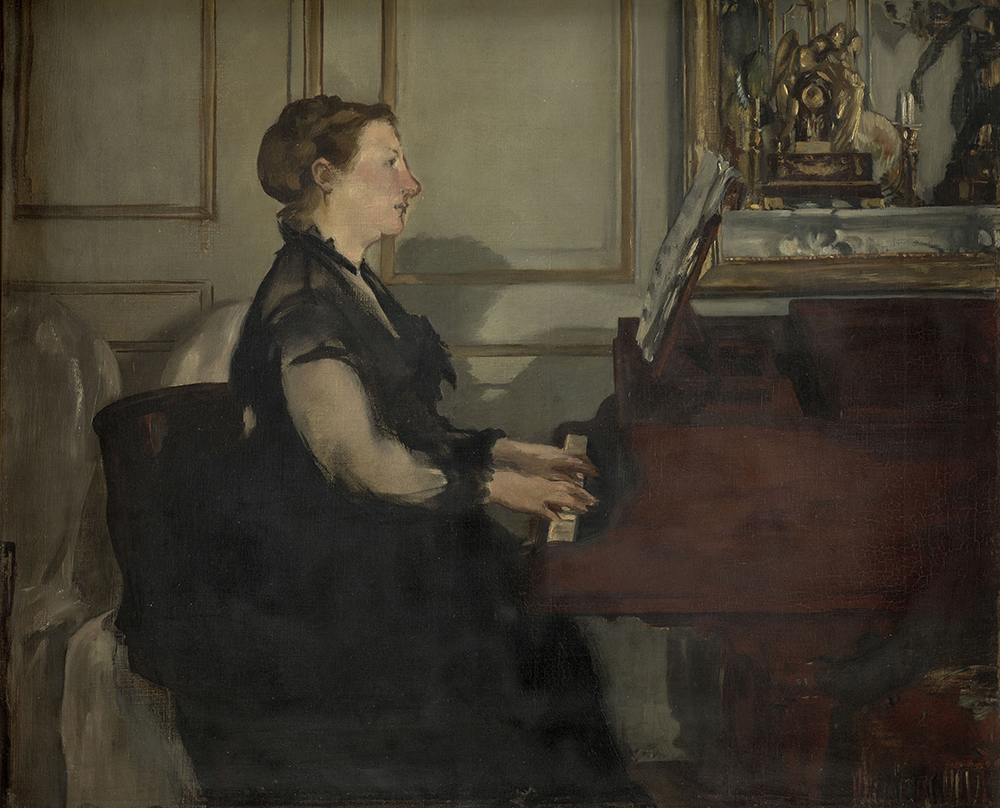 エドゥアール・マネ《ピアノを弾くマネ夫人》画像