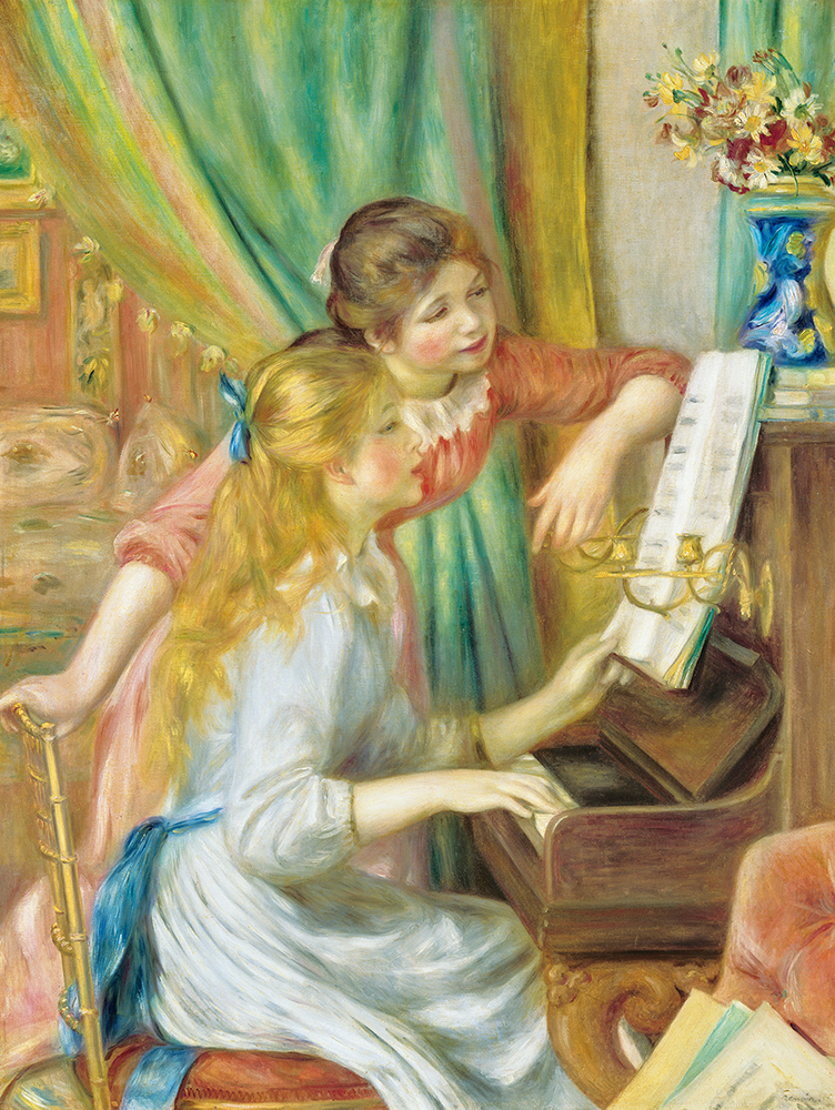 ピエール＝オーギュスト・ルノワール《ピアノを弾く少女たち》画像