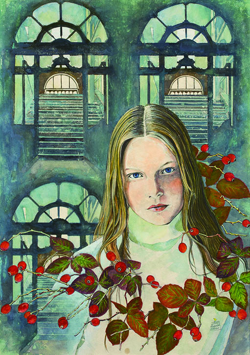 依田 慶子《冬のsonatina》水彩/イラストボード紙