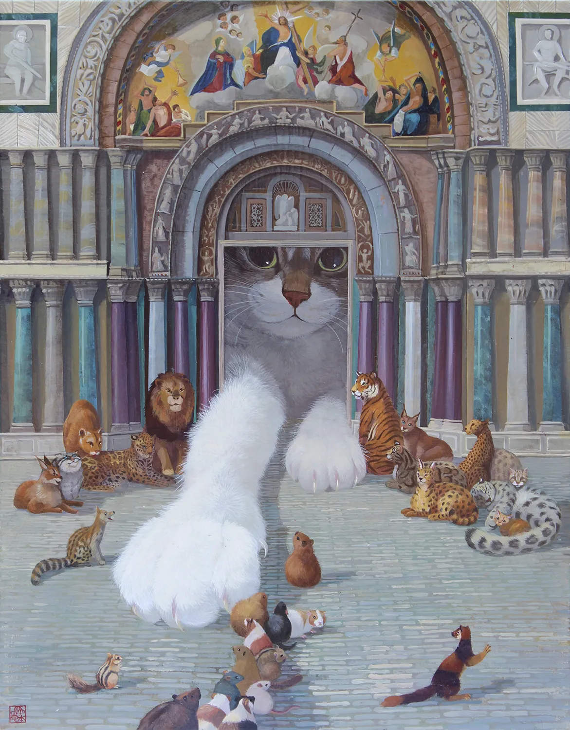 松本亮平《最後の審判》2025年 アクリル/板 41.0×31.8cm