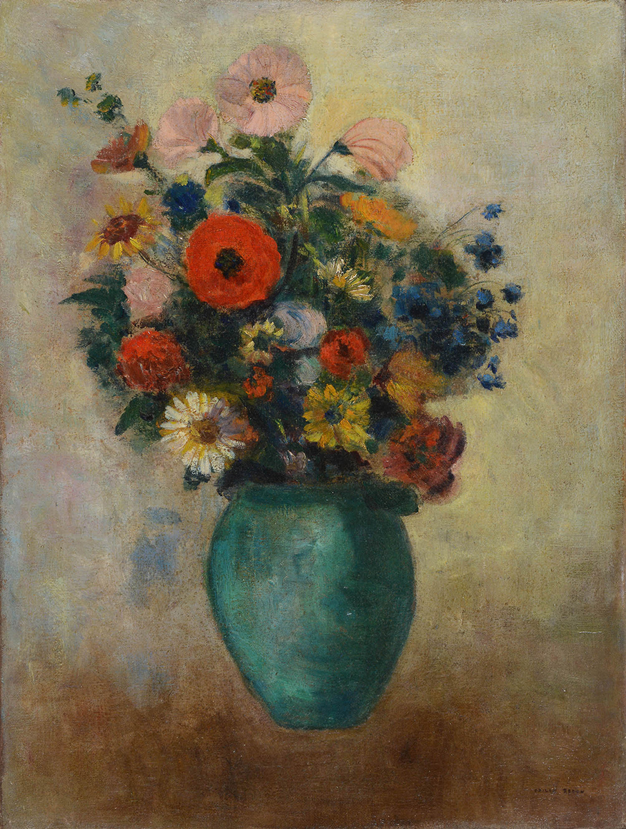 オディロン・ルドン《緑の花瓶の花》画像