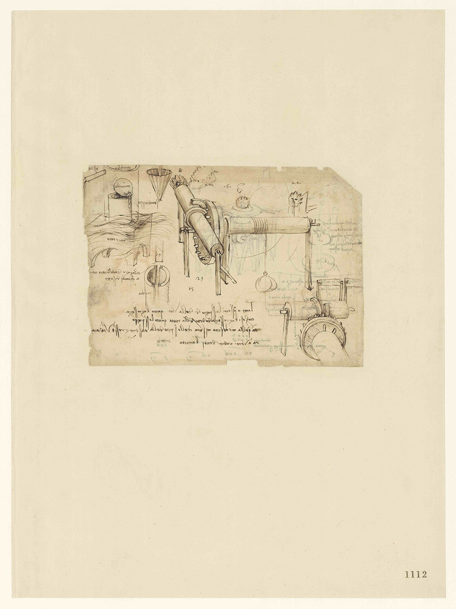 ダ・ヴィンチ《巻き上げ機と油圧ポンプ》画像