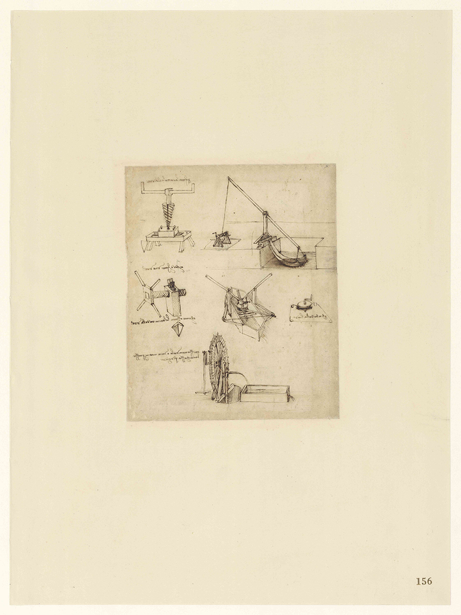 ダ・ヴィンチ《水を汲み上げ、ネジを切る装置》画像