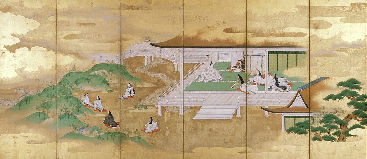 源氏物語図屏風(右隻) 狩野常信筆