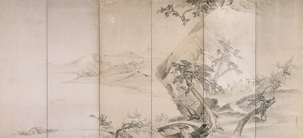 山中清遊図屏風(右隻) 円山応挙筆