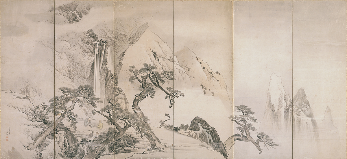 山中清遊図屏風(左隻) 円山応挙筆