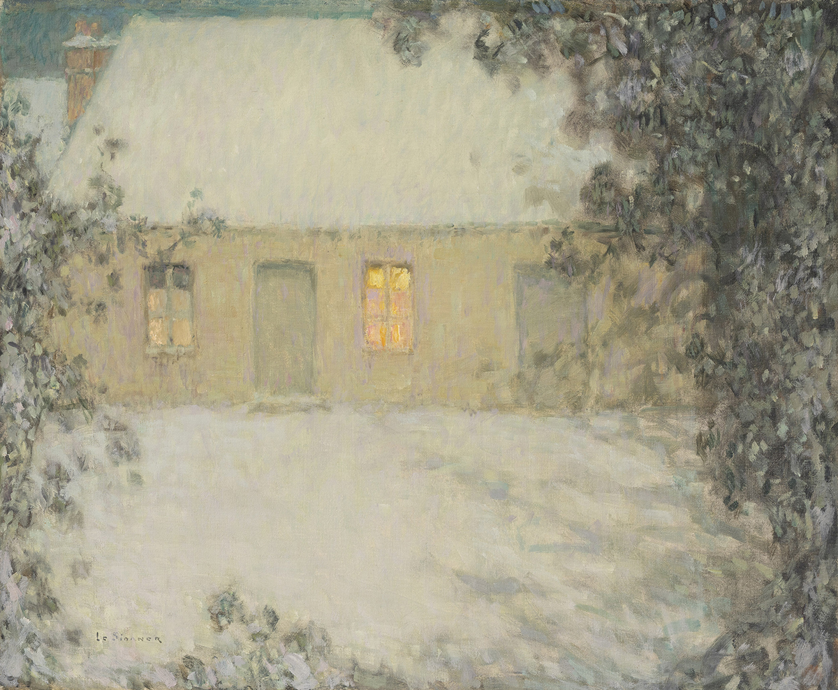 アンリ・ル・シダネル《一軒家、雪》画像