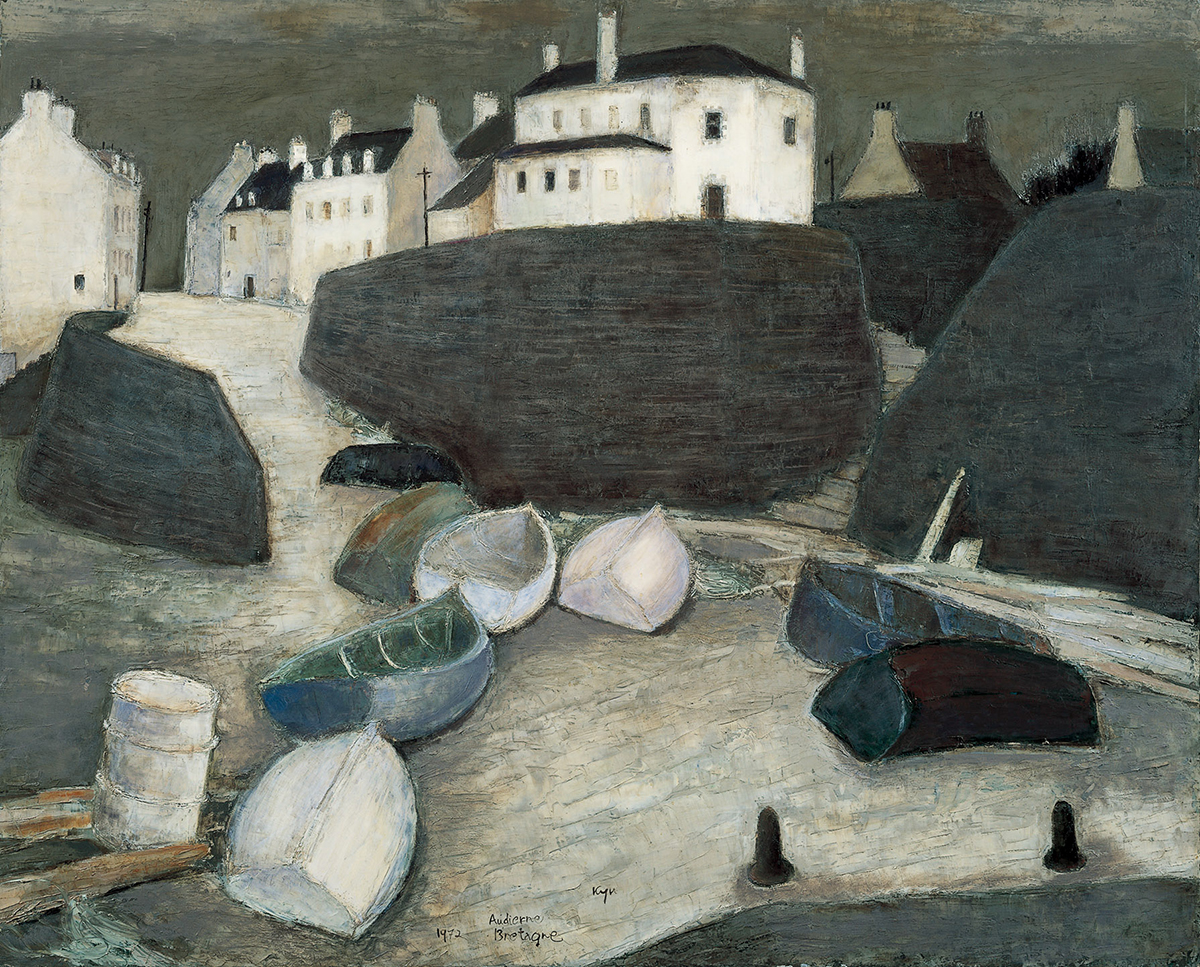 相原求一朗《白い建物と舟》画像