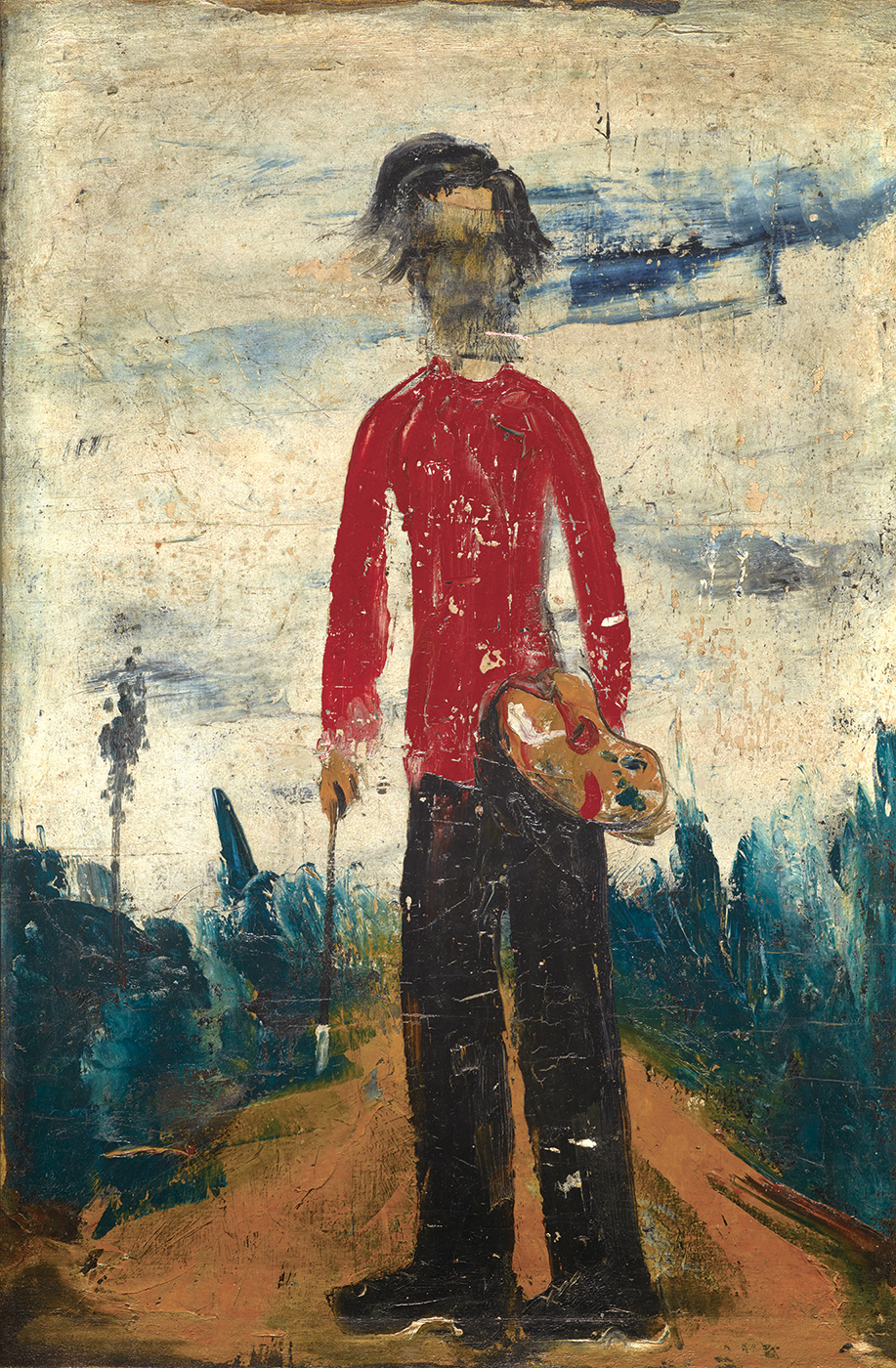 佐伯祐三《立てる自画像》画像